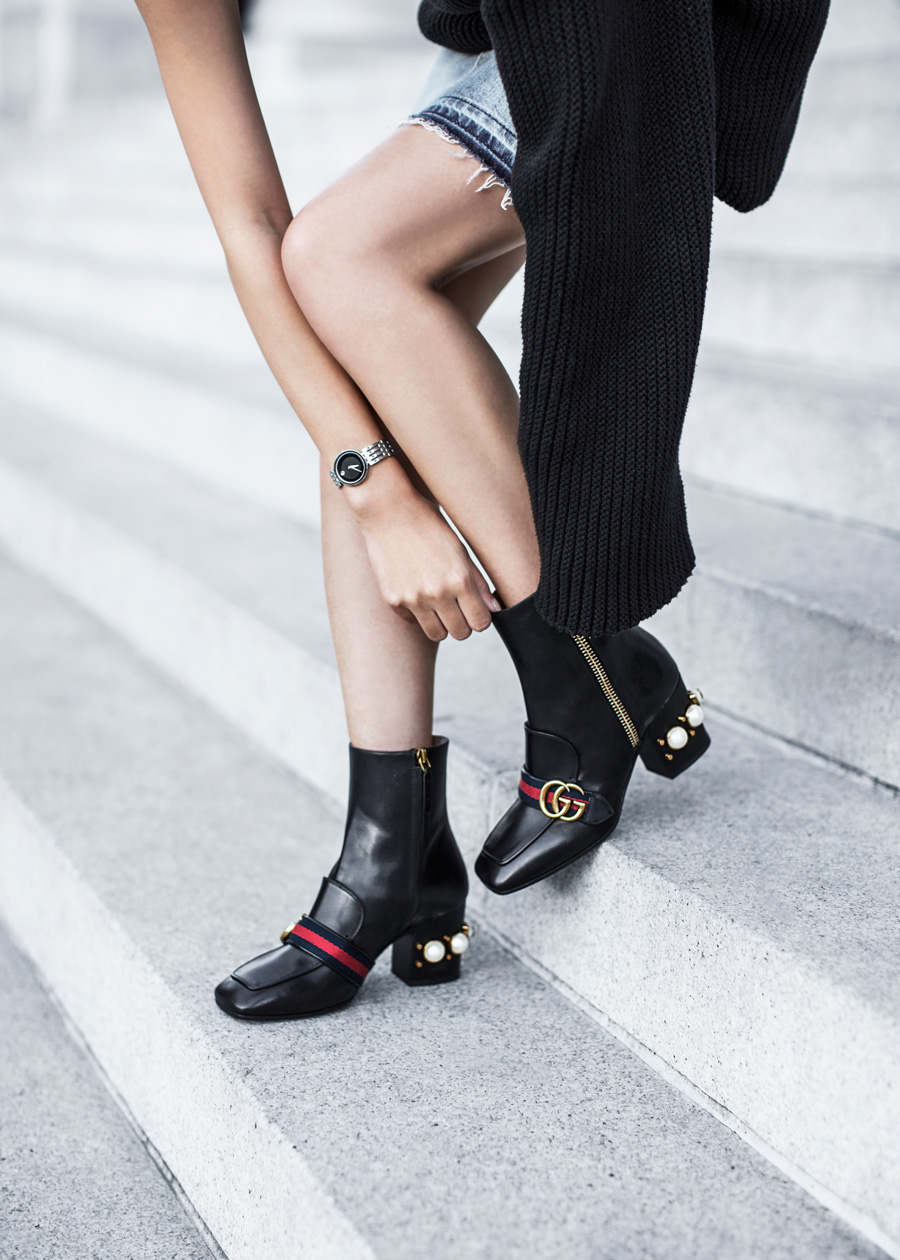 Gucci, Peyton Pearly-Heel Ankle Boot