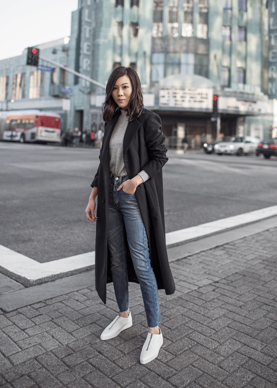 coat, teddy bear coat, long coat, brown coat, snake print, ankle boots,  heel boots, cropped jeans, straight jeans, louis vuitton bag, white  turtleneck top, black sunglasses, white sweater, shoes, zara - Wheretoget