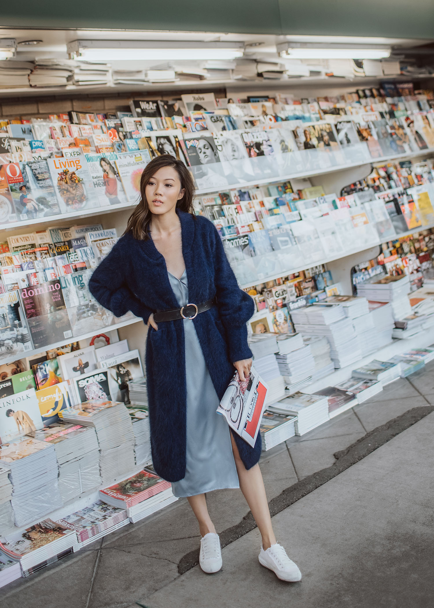 bytsang fuzzy cardigan coat Jenny Tsang of Tsangtastic styling different ways to wear long coats