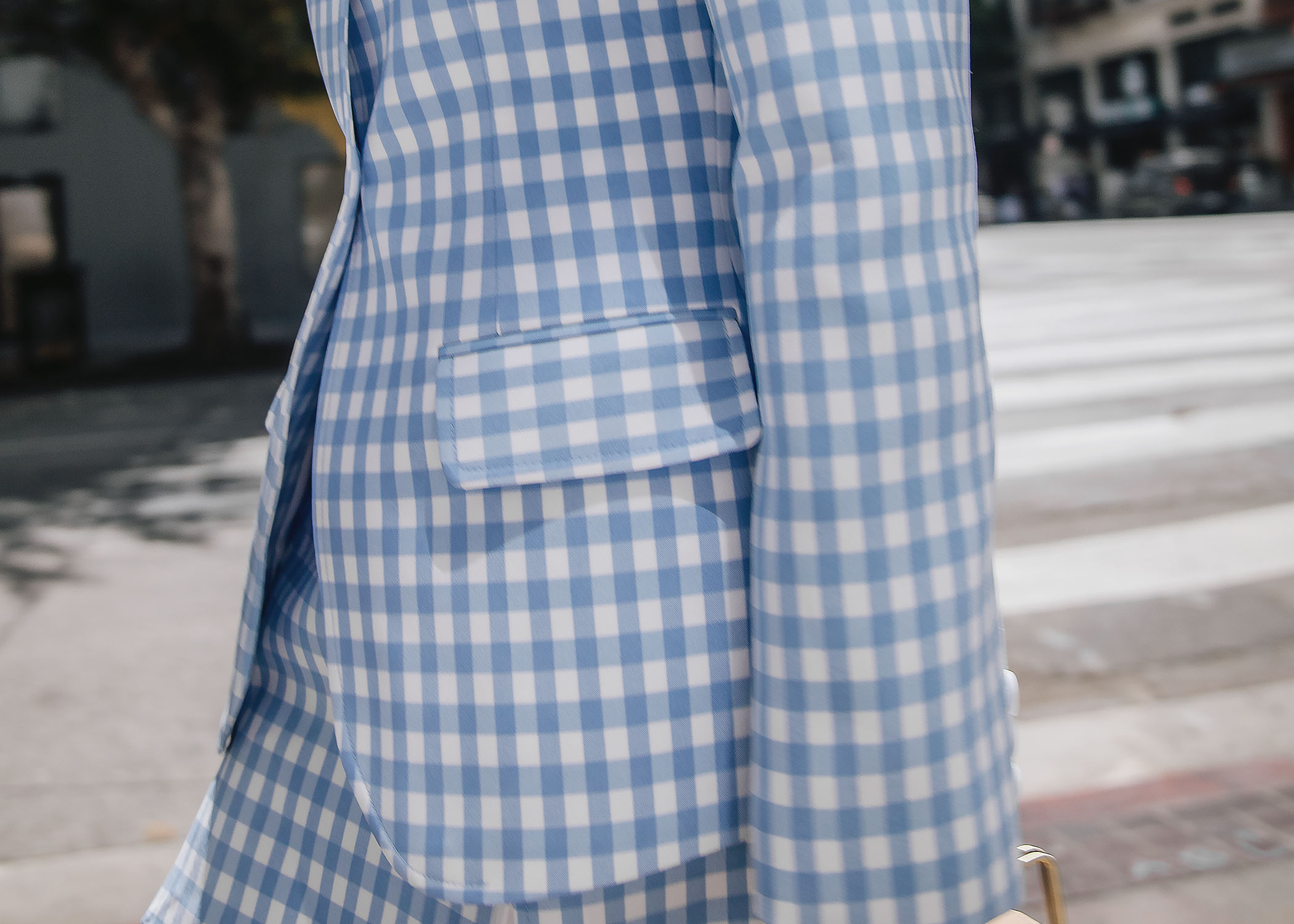 gingham matching set blazer skirt in Los Angeles